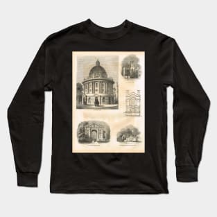 19th Century engraved scenes of Oxford, England Long Sleeve T-Shirt